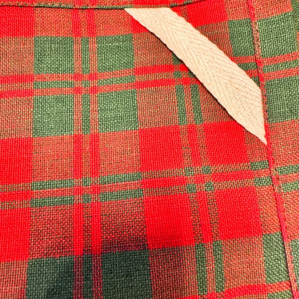 Christmas Kitchen Towels Set of 2‎ Red Green Plaid Angel Applique Handcrafted